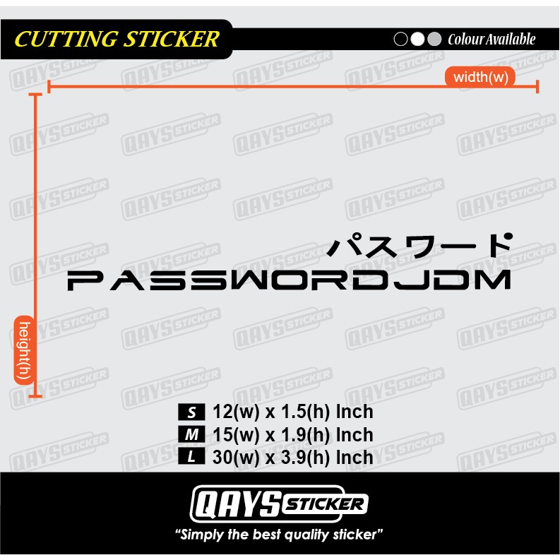 สติ๊กเกอร์ที่กําหนดเอง PASSWORD JDM japandomestikmarket honda mitsubishi mazda proton perodua daihat