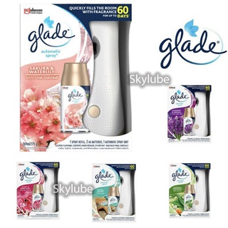 Glade Automatic Spray Freshener เครื่องพ่นสเปรย์ปรับอากาศอัตโนมัติ 5กลิ่น269ml (ตัวเครื่อง+รีฟิล +ถ่าน2เม็ด)