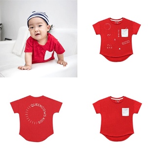 QueenCows Kids เสื้อยืดแขนสั้น Tiago Top (Red) เสื้อยืดแขนสั้น สีแดง