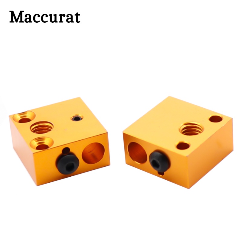 2PCS 3D ชิ้นส่วนเครื่องพิมพ์ CR-10 เครื่องทําความร้อนบล็อก J-Head Extruder HotEnd CR10 Creality Ender 3 All-Metal อลูมิเนียมหัวพิมพ์ 20*20*10 มม.