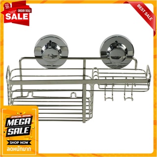 ตะกร้าขอแขวนสเตนเลส1ชั้นสุญญากาศKECH113 ชั้นวางของในครัว KITCHEN RACK WITH SUCTION CUP KECH KECH113 STAINLESS STEEL