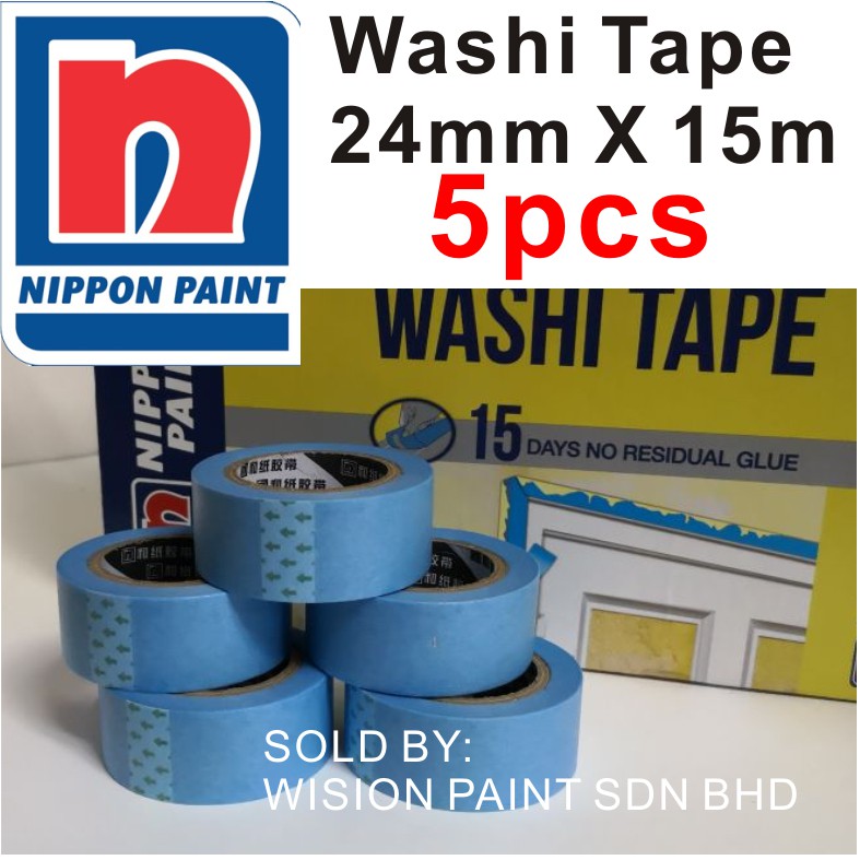 Washi tape NIPPON PAINT (5 ชิ้น) 24 มม. X 15 ม. / เทปทาสี / เทปทาสี