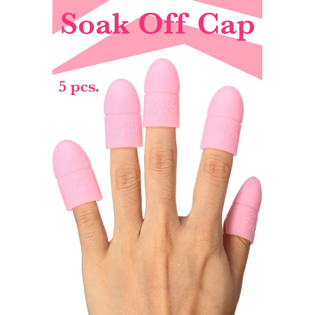 พร้อมส่งSoak off Cap ปลอกนิ้วซิลิโคนกันการสัมผัส แพ๊ค 5 ชิ้น ถุงนิ้วมือยาง ถุงนิ้วมือ1 แพ๊ค 5 ชิ้น สีชมพู T0887