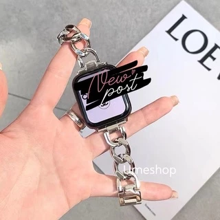 สายโซ่🔥สาย series watch11 10 9 8 7 Se 6 5 4 3 ปรับได้ 38/40/42/44/42/45/46/49 mm. เลสเบบใหม่!! สายนาฬิกา smart watch