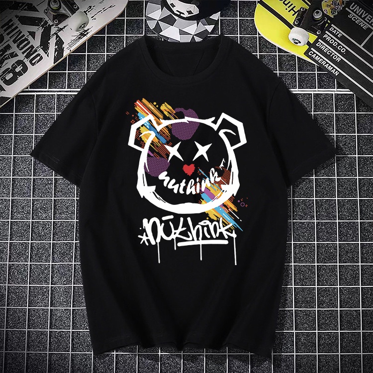 D227เสื้อยืดแขนสั้ง ผ้านุ่มยืดได้ใส่สบายฯ ลายแฟชั่งสวยน่ารักใส่ได้ทั้งชายและหญิง