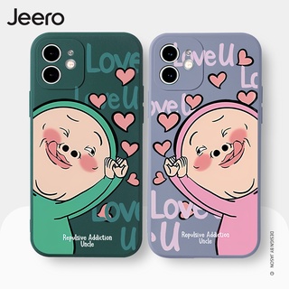 Jeero เคสคู่ เคสไอโฟน คู่รัก ขอบเหลี่ยมกันกระแทกซิลิโคนนุ่มการ์ตูนน่ารักตลก เคสโทรศัพท์ Compatible for iPhone 15 14 13 12 11 Pro Max SE 2020 X XR XS 8 7 ip 6S 6 Plus HFE1143