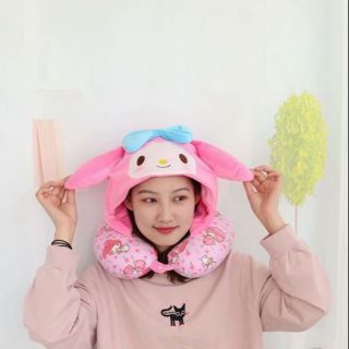 หมอนรองคอมีฮูดมายเมโลดี้ มีกระดุมติดกันเลื่อนหลุด หมอนนุ่ม ลายน่ารักค่ะ 🐰🐰ราคา340บาท