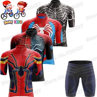 เสื้อกีฬาแขนสั้น ลายการ์ตูน Spiders Cycling Jersey สําหรับเด็กผู้ชาย และเด็กผู้หญิง 2022