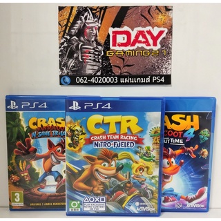 แผ่นเกมส์ PS4 **&lt;Carsh Bandicoot 4&gt;&lt;CTR&gt;&lt;Crash Bandicoot N. Sane Trilogy&gt;**  สินค้ามือ &lt;1&gt;&lt;2&gt;