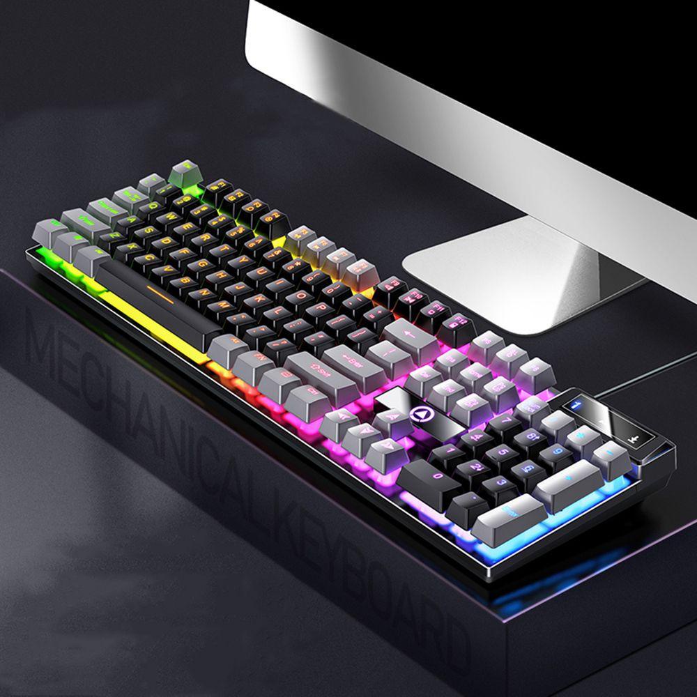 Pewanydi คีย์บอร์ดแบบกลไกอุปกรณ์ต่อพ่วงคอมพิวเตอร์ ABS 1PC สีดํา USB แบบมีสาย E-sports คีย์บอร์ดเกม