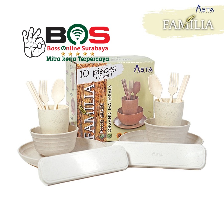ชุดช้อนส้อมจานช้อนฟาง ASTA Familia ASFM 01