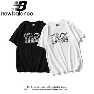 2020 เสื้อยืดแฟชั่น แขนสั้น ขายดี ใส่สบาย ผ้านิ่ม New Balance เสื้อยืดแขนสั้นลําลองเนื้อผ้าฝ้ายสําหรับผู้หญิงและผู้ชาย M