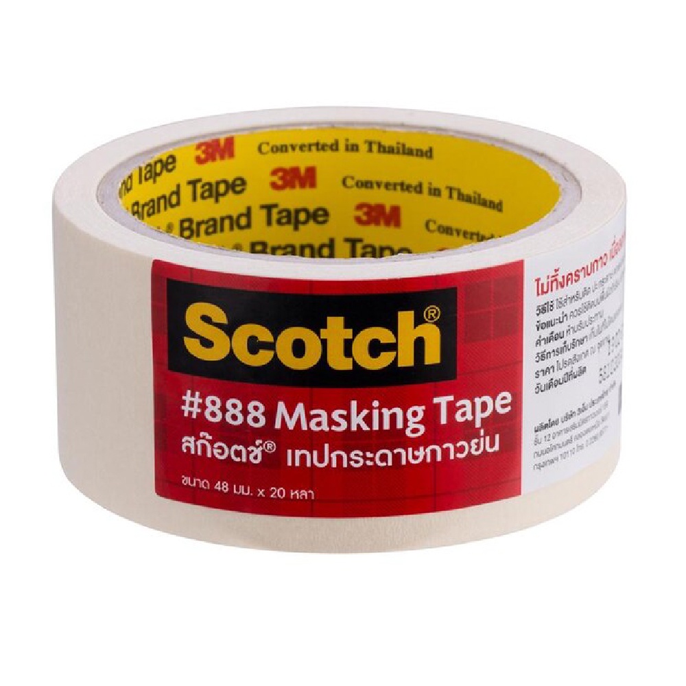 เทปกาวย่น กระดาษกาวย่น 3M scotch #888 Masking Tape ( 3/4นิ้ว, 1นิ้ว, 1.5นิ้ว , 2นิ้ว /18, 24, 36, 48 มม. )   [S24] - รูปที่ 6