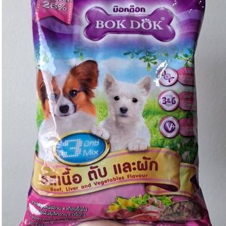 BOKDOK FT44 รส เนื้อ ตับ เเละผัก 1 kg. อาหารลูกสุนัข 4 เดือนขึ้นไป และสุนัขพันธุ์เล็ก