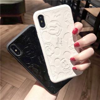 เคสโทรศัพท์มือถือหนัง PU แบบนิ่ม ลายมิกกี้ เมาส์ สําหรับ iPhone SE 2020 11 12 13 pro 14 7 8 Plus X XS Max