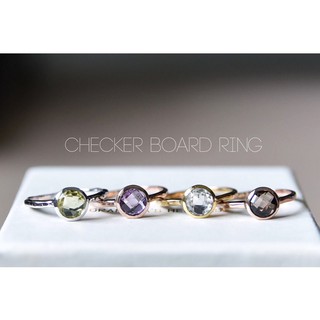 แหวนพลอยหน้าตาราง Checker board ring