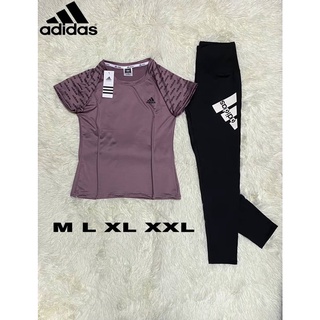 adidas เสื้อยืดแขนสั้น+เลคกิ้ง