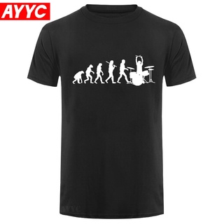 เสื้อยืดแขนสั้น พิมพ์ลายกลองตลก Evolution of A Drummer Drumming สําหรับผู้ชายS-5XL