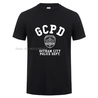 ถูกสุดๆเสื้อยืดแขนสั้น ผ้าฝ้าย พิมพ์ลายตํารวจ Gotham City GCPD แฟชั่นฮาราจูกุ สไตล์สตรีท สําหรับผู้ชายรหัสเต็ม