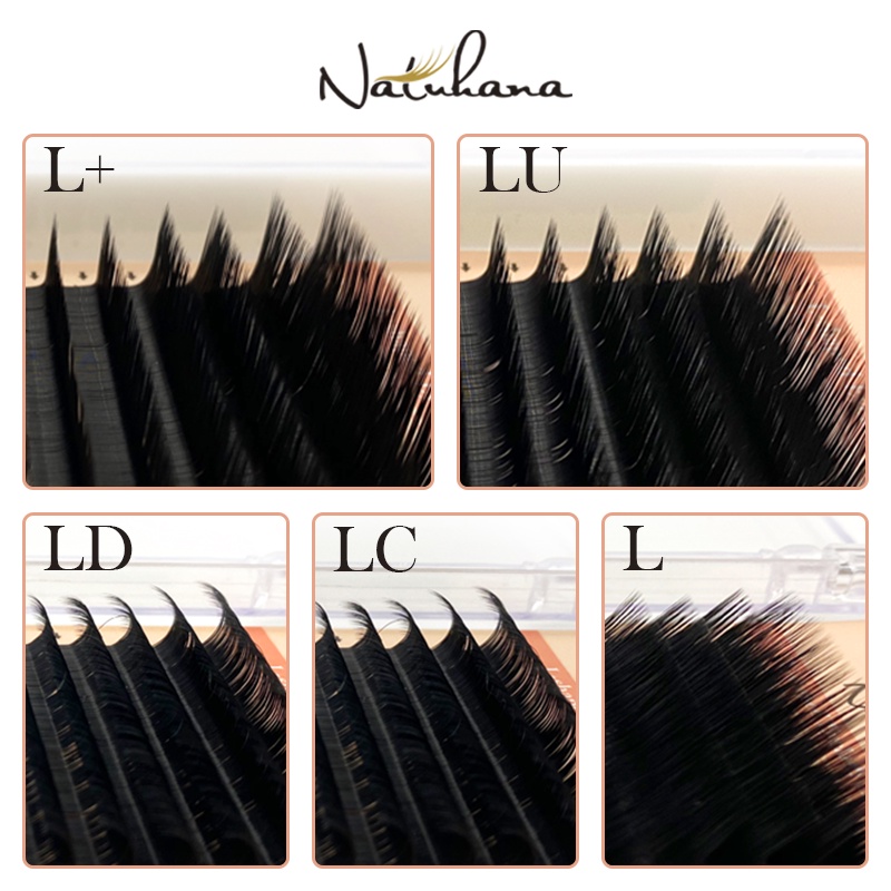 ขนมิ้ง ขนตาปลอมขยายดวงตา ขนตาต่อ ธรรมชาติ ชนิด L L+ LC LD LU อุปกรณ์แต่งหน้าขนตา