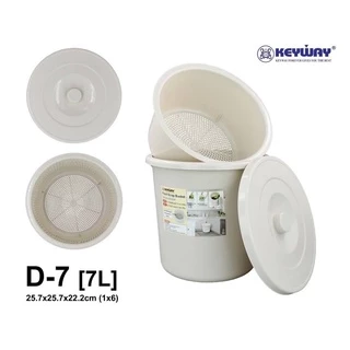 ถังแยกเศษอาหาร ถังกรองเศษอาหาร ถังพลาสติกเกรดA มีชั้นรอง รุ่น D-7 (7ลิตร) , D-12 (12ลิตร) Keyway