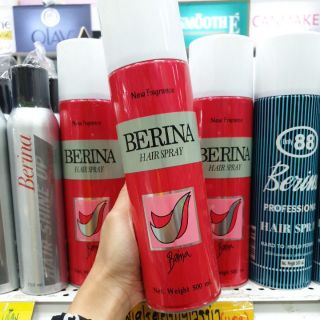 Berina Hair Spray New Fragrance สเปรย์ฝุ่น เบอริน่า กระป๋องแดง 500ml.