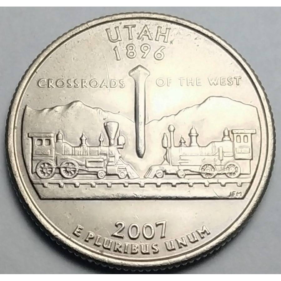 สหรัฐอเมริกา (USA), ปี 2007, 25 Cents รัฐยูทาห์ (Utah), ชุด 50 รัฐของอเมริกา