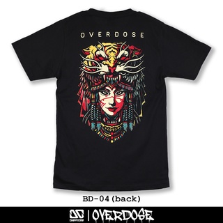 Overdose T-shirt เสื้อยืดคอกลม สีดำ รหัส BD-04(โอเวอโดส)