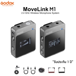 Godox MoveLink M1 Microphone สำหรับ Cameras &amp; Smartphones (2.4 GHz)(1 Transmitter + 1 ตัวรับสัญญาณเสียง )