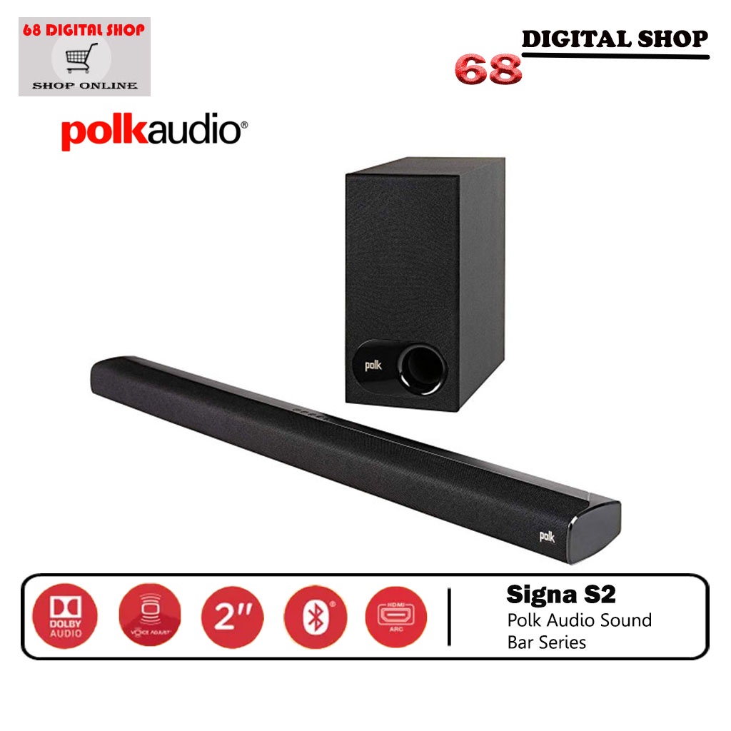 POLK AUDIO SoundBar ซาวด์บาร์ (2.1CH) รุ่น Signa S2 ลำโพงไร้สาย Bluetooth รับประกันศูนย์ 5 ปี