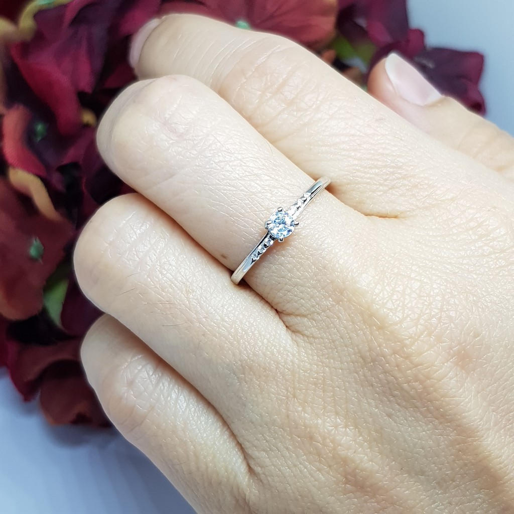 Memorine Jewelry แหวนเงินแท้ 925 ฝังเพชรสวิส(CZ) : ONLR452 - รูปที่ 3