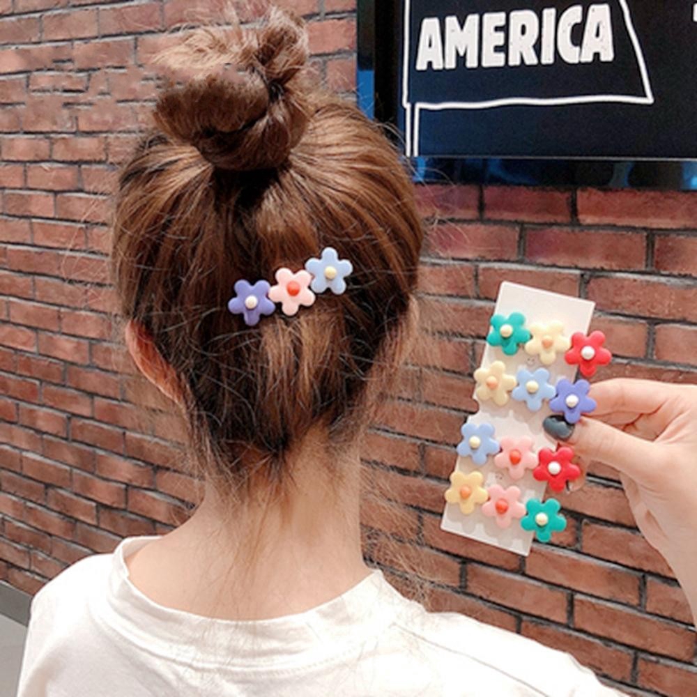 Ins Fashion Korean Candy Color Flower Duckbill Cute Plastic Hair