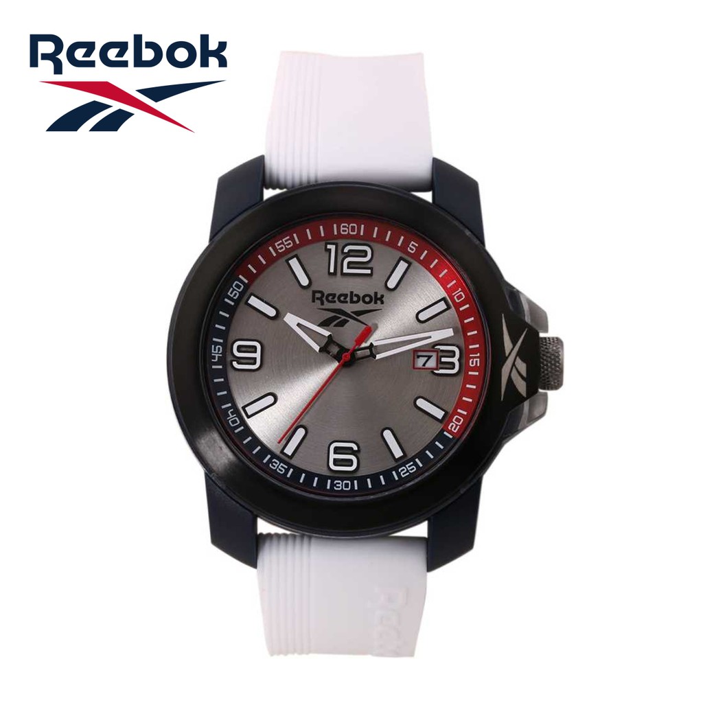 Reebok Watch รุ่น RV-TR3-G3-PAIW-1R นาฬิกาข้อมือสายซิลิโคนสีขาว เทา-แดง