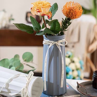 ［Becky home shop］แจกันดอกไม้ vase สูง24.5cm แก้วโปร่งใสแจกันยุโรปห้องนั่งเล่นที่เรียบง่ายตกแต่ง