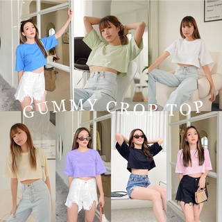 GUMMY CROP TOP เสือยืดครอปคอกลม ทรงoversize (6สี)