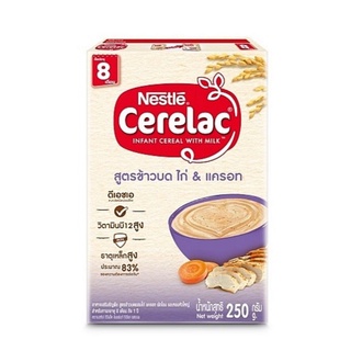 Nestle Cerelac​ อาหารเสริม เด็กเล็ก 6 เดือน ถึง 1 ปี

สูตรข้าวบด ผสมไก่บดและแครอท 250 กรัม