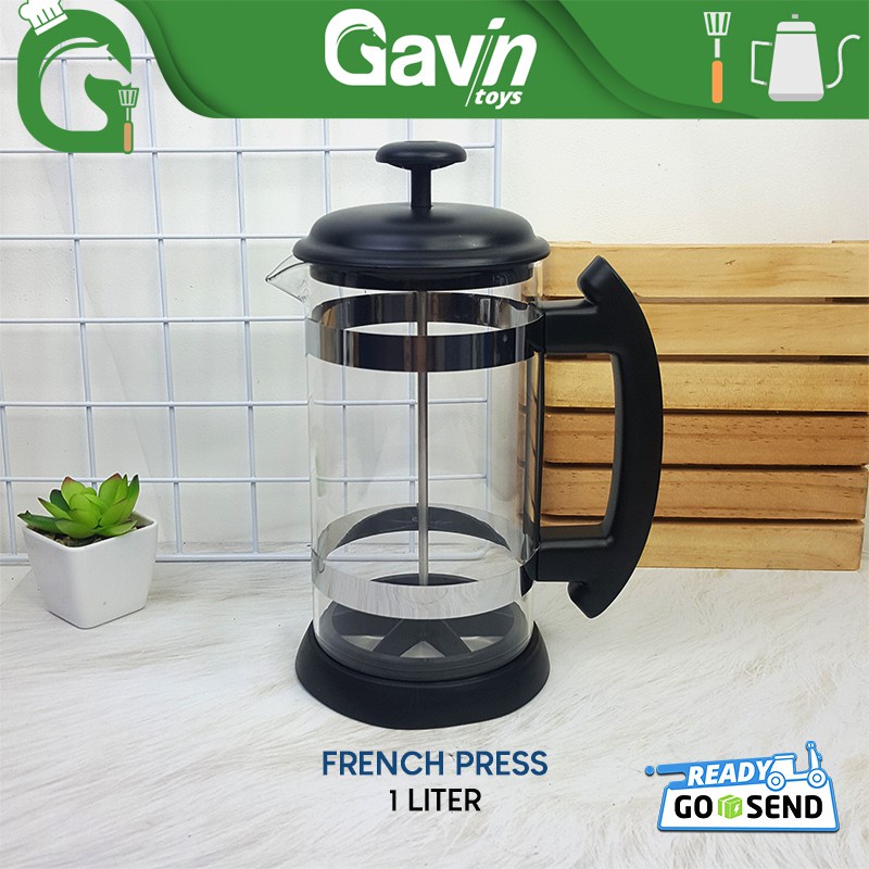 French Press XL Jumbo 1L กรองกาแฟบาริสต้าความจุขนาดใหญ่
