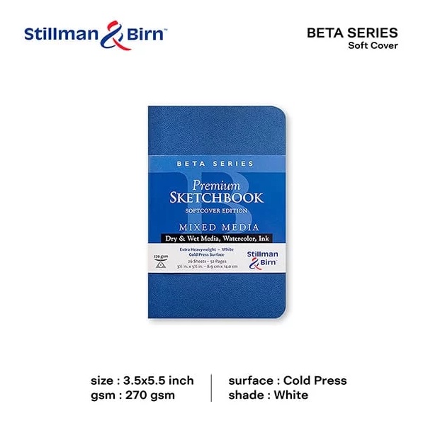 Stillman & Birn Sketchbook Beta Softcover 3.5 x 5.5 Portrait (C301350PSBC) / สมุดสเก็ตช์ รุ่น Beta ปกอ่อน 3.5 x 5.5