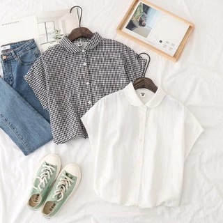 [พร้อมส่ง] เสื้อคอบัว แขนล้ำ S M L เสื้อสไตล์ญี่ปุ่น มินิมอล มูจิ ผ้าสาลู 2 ชั้น Herbie style