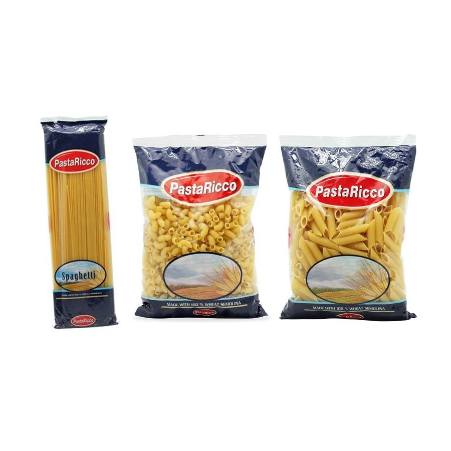 PASTA RICCO 400 g. เส้นสปาเกตตี้ เส้นมักกะโรนี แพค 4 มีให้เลือก 3 แบบ ...