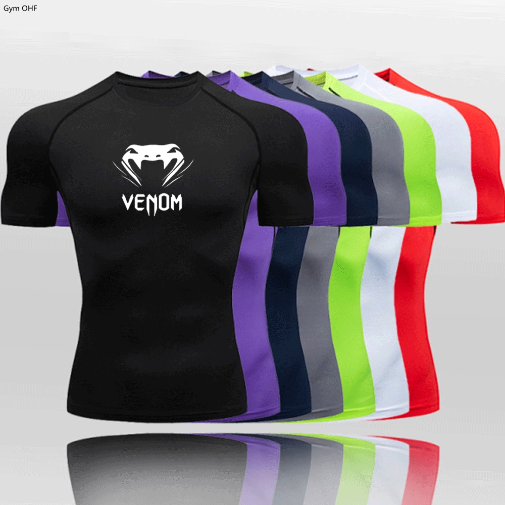 เสื้อยืดแขนสั้น แบบแห้งเร็ว สําหรับเล่นกีฬา เข้ายิม