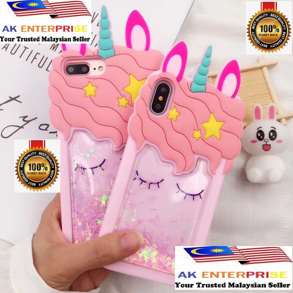 Oppo F5 F7 F11 F9 A37 A71 A83 3D Unicorn liquid เด็ก fundas Case