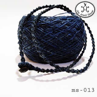 ms-013 สร้อยคอเส้นใยกัญย้อมสีธรรมชาติ (สีคราม)