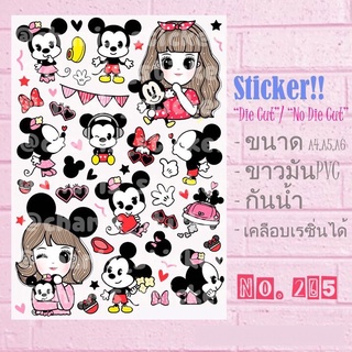 สติกเกอร์ Sticker ขนาด A4/ A5/ A6 ไดคัท pvc กันน้ำ ลายมิกกี้ มินนี่