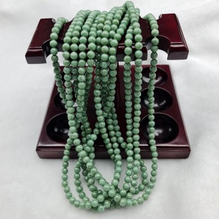 สร้อยคอหยก เกรดคุณภาพ หยกแท้ หยกพม่า เม็ดโต 7 มิล Jadeite Type A (สุ่มให้ค่ะ)