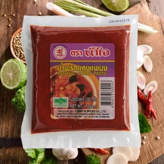 พริกแกงเผ็ด​ พริกแกงเขียวหวาน​ พริกแกงส้ม​ พริกแกงแพนง​ ตราน้ำใจ​ 100 กรัม