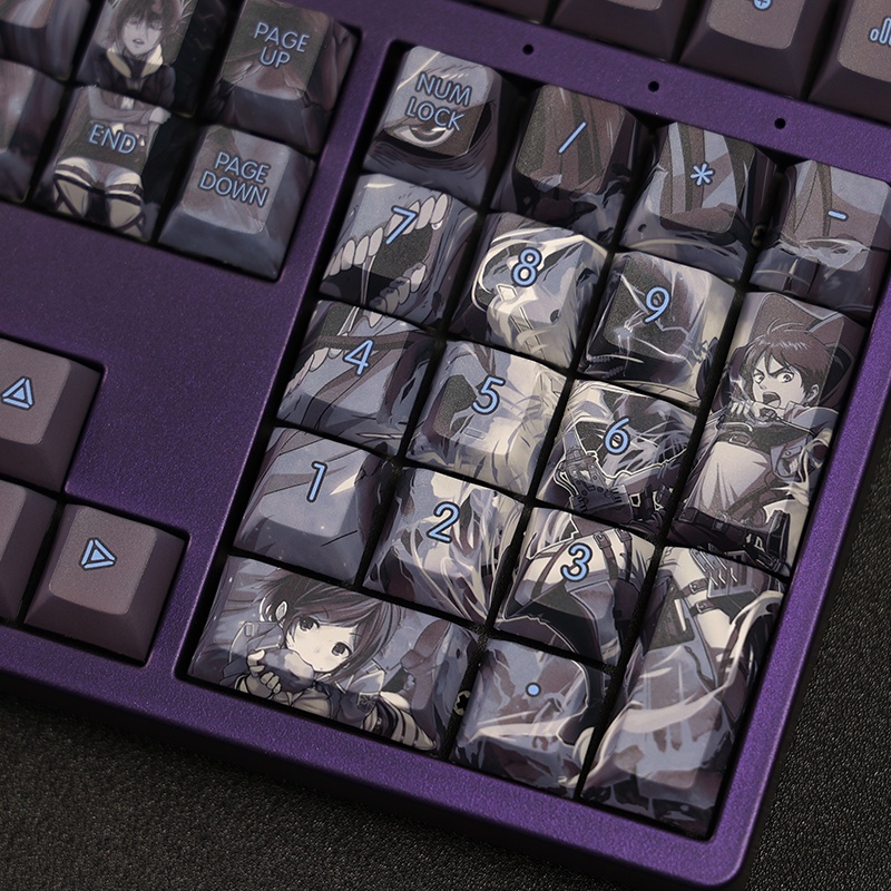 Attack on Titan keycap cherry Profile dark style อะนิเมะ PBT Dye sub คีย์บอร์ด keycap #7