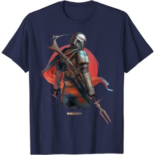 เสื้อยืดคอกลมเสื้อยืด พิมพ์ลาย Star Wars The Mandalorian สําหรับผู้ใหญ่S-4XL