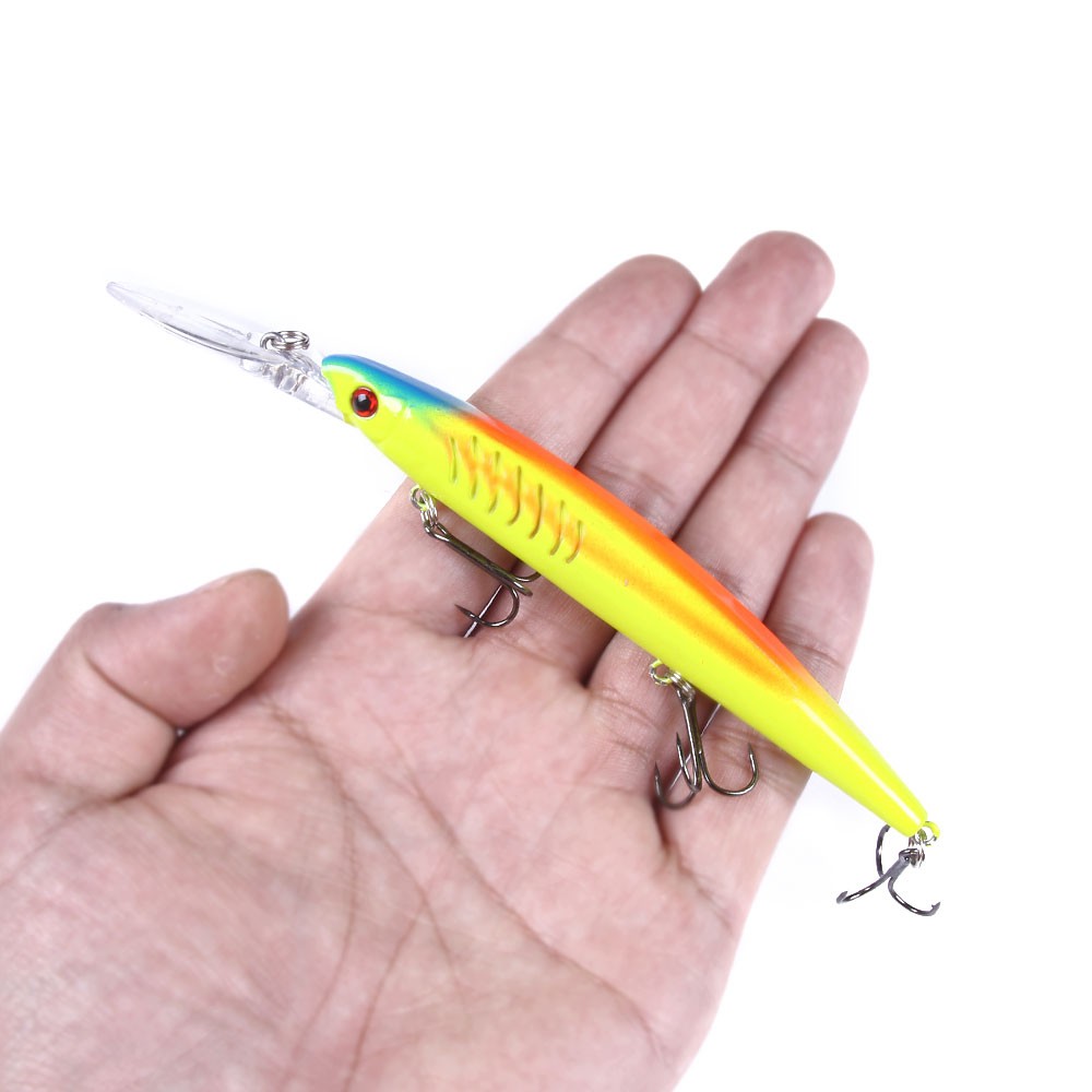 Hengjia 1 ชิ้น 14.5 เซนติเมตร 14.8 กรัมขนาดใหญ่ Minnow Deep Diver ตกปลา Wobbler 3 Sharp Treble Hooks ประดิษฐ์ Hard เหยื่อตกปลา Tackle