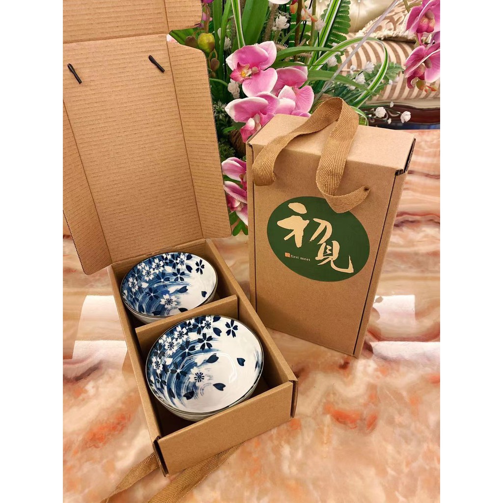 ชุดถ้วยเซรามิค ชุดรับไหว้  ถ้วย2ใบ ไม่มีตะเกียบ